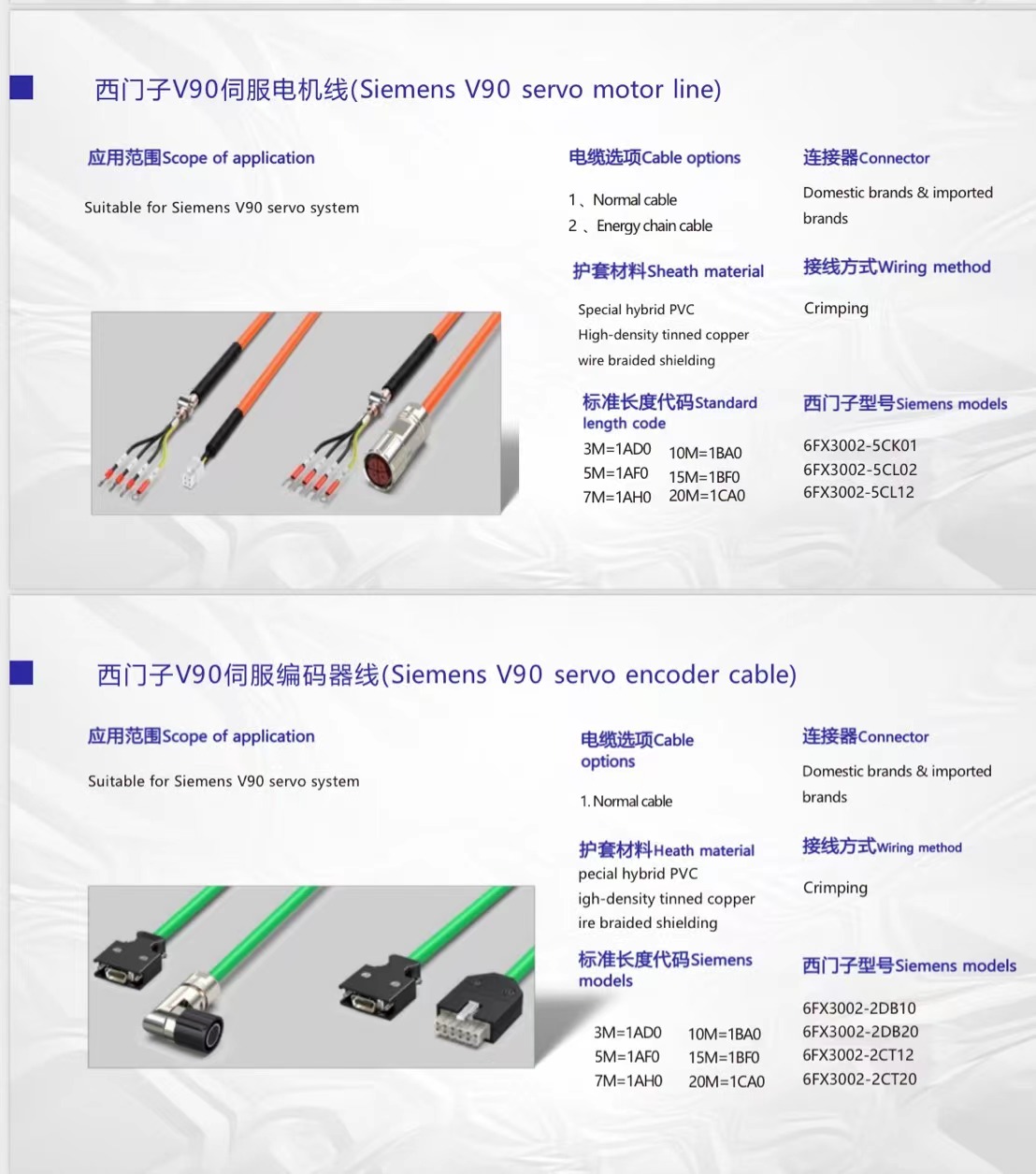(Siemens V90 servo encoder cable)